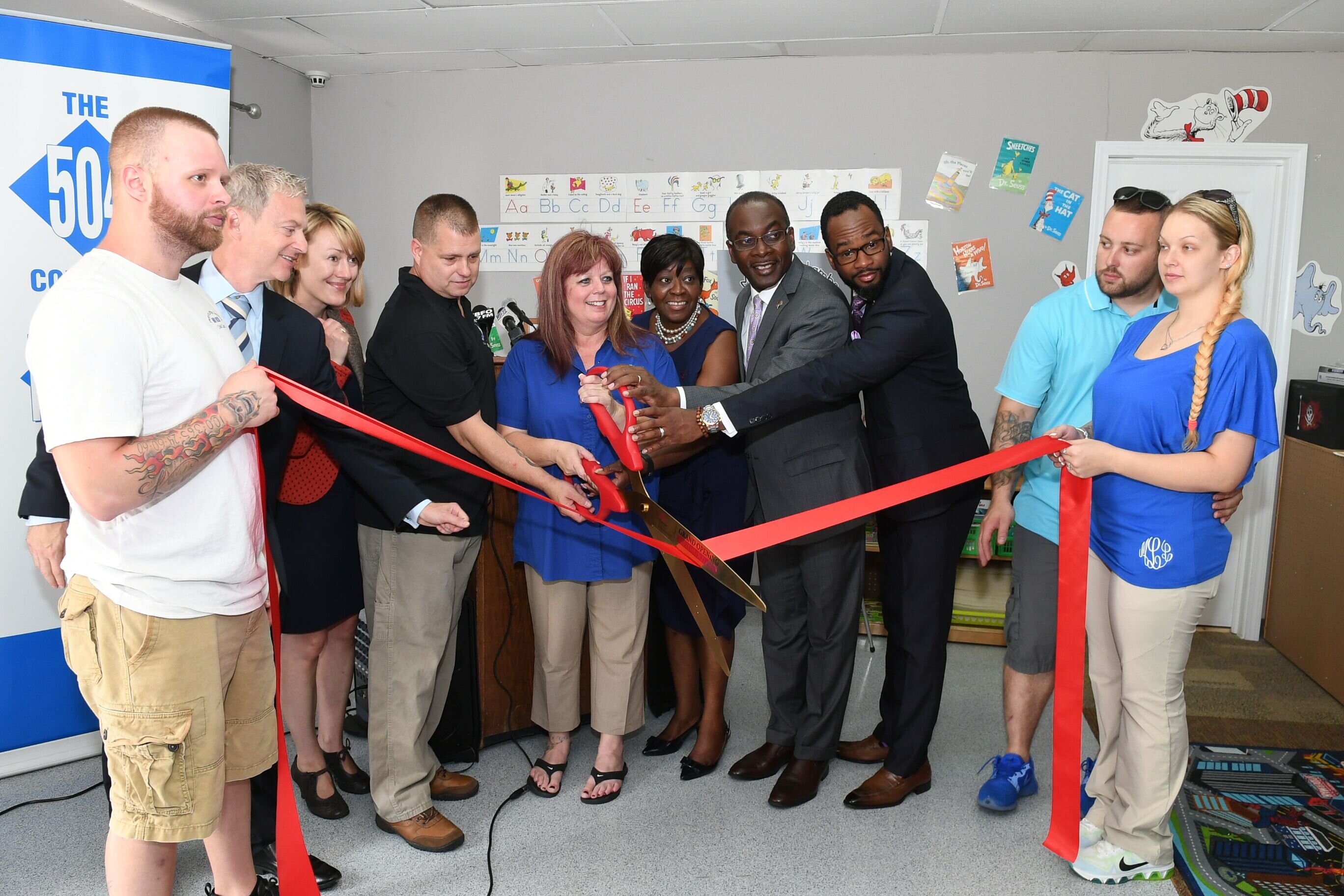 Buffalo Mayor Byron Brown attends the ribbon-cutting of Mary's Little Lambs, an EGF-funded business on the East Side