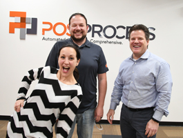 Part of the PostProcess Team: (l. to r.) Diana Robbins, Daniel Hutchinson, and Jeff Mize