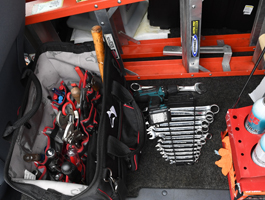 The tools of Andy Hakes' air-maintenance trade